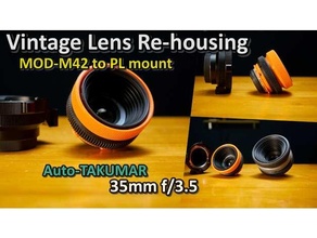 vintage lente realojando auto takumar 35mm 35 m42 arri pl monte 3d print model - Mito3D