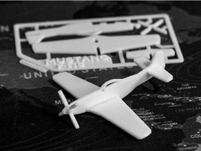p 51d mustango equipo tarjeta avión America americano montaje necesario chuchería Navidad decoración combatiente regalo llavero modelo 3d print model - Mito3D