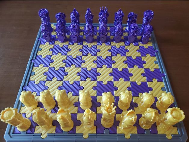 purple minion chess set hair fdm printers minions 3D print model - Mito3D