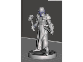 mandalorian armorer - remix blacksmith dnd miniatures pathfinder starwars 3d print model - Mito3D