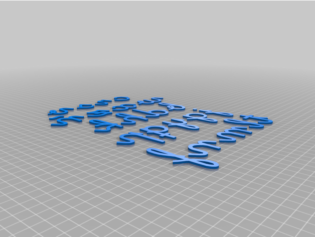 extruded alphabet kids 3D print model - Mito3D