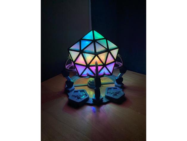 icosahedron sıra ışık Lamba Led piksel 3D print model - Mito3D