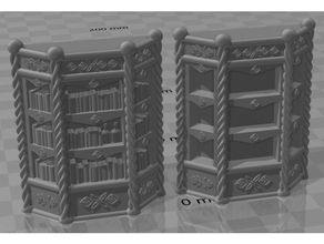 gothic elegant bookshelf - stone skull studios 3d print model - Mito3D