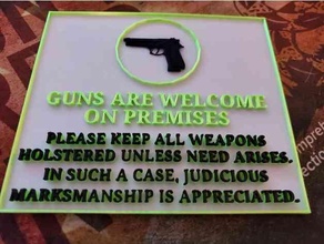 guns firearms amendment signs 3d print model - Mito3D