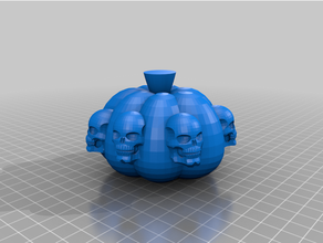 skull pumpkin halloween libraries syracuse 3d print model - Mito3D