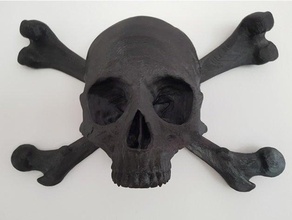pirata crânio remixado ossos cruzados decoração 3d print model - Mito3D