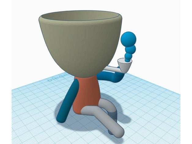 robert plantador partes robertito vaso discordia diseño bricolaje diy jardín plantas 3D print model - Mito3D