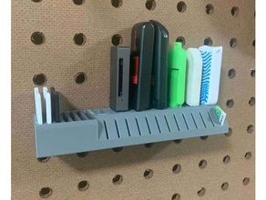 usb sd micro pegboard organizer card holder organization mount 3d print model - Mito3D