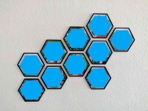 hexágono foto cuadro abeja decoración familia hexagonal panal casa vivo habitación memoria uña fotografía imagen estante soporte marco 3d print model - Mito3D