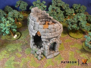 ruined tower age sigmar dungeons dragons frostgrave pathfinder scenery terrain wargame wargamming warhammer 3d print model - Mito3D