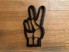 peace sign cookie cutter hand finger 3d print model - Mito3D