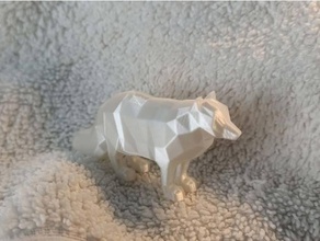 poly Arktis Fuchs Tier kalt Kreatur niedlich Lowpoly Omnivore Polar Schnee Weiß Winter 3d print model - Mito3D