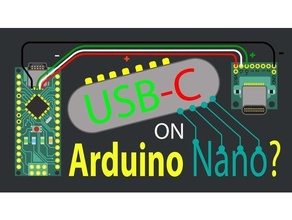 usb-c breakout adapter breadboard arduino nano 3d print model - Mito3D