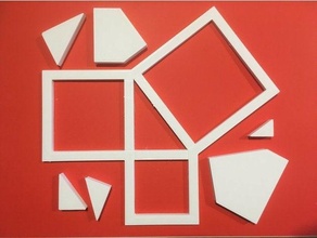 pitagorico puzzle formazione scolastica educativo giocattolo matematica Pitagora prova teorema 3d print model - Mito3D