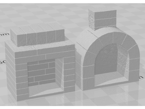 gothic fireplace - stone skull studios 3d print model - Mito3D