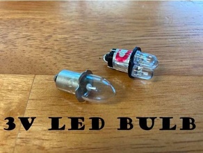 3v led flashlight bulb 3 volt diy torch 3d print model - Mito3D