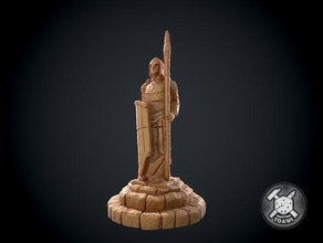 statue - lotr journeys middle-earth 28mm 32mm boardgame brick dnd dungeon dungeons dragons fantasy guard journey knight lordoftherings marker medieval miniature pathfinder stone tabletop terrain token tolkien warrior 3d print model - Mito3D