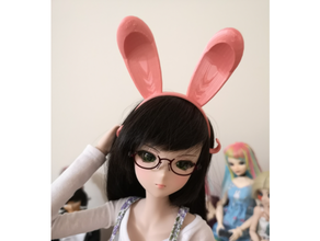 bunny ears bjd doll smartdoll head prop 3d print model - Mito3D
