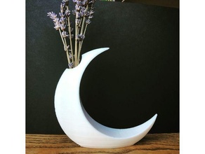 minimalist moon vase aesthetic beauty celestial crescent flowers luna lunar minimal mooncore space spooky stars witch witches witchy 3d print model - Mito3D