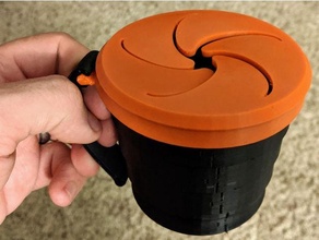 kids collapsible snack cup lid tpu filament 3d print model - Mito3D