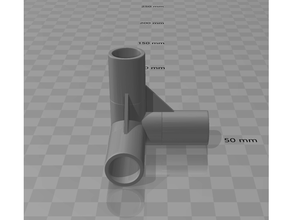 reinforced elbow join joint three-way 3d print model - Mito3D