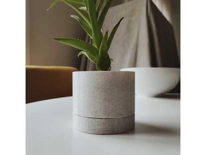 minimalistisch Topf Untertasse Blume Pflanzer Box Pflanze 3d print model - Mito3D