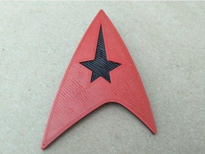 star trek badge pin two-color m600 startrek color 3d print model - Mito3D