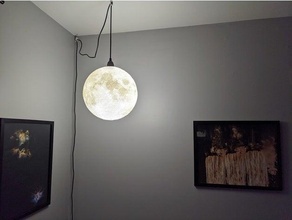 12 inch Mond Lampe Ikea Hemma hängend schnurgebunden 3d print model - Mito3D