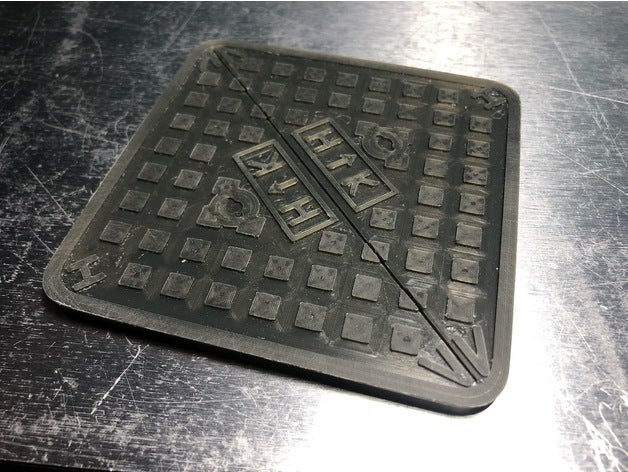 hong kong manhole cover coaster 3D print model - Mito3D