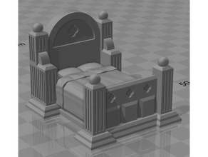 gothic bed - stone skull studios 3d print model - Mito3D