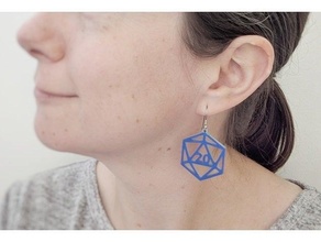 d20 earrings dice dnd earring jewelry natural 20 3d print model - Mito3D
