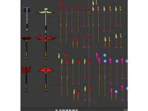 magical arrows bolts javelin hand axe mace remixes dungeons dragons 3d print model - Mito3D