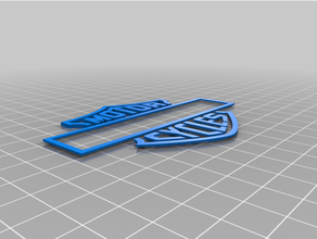 harley davidson logo key ring loop 3d print model - Mito3D