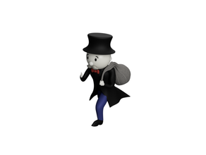 monopoly stealing bag man 3d print model - Mito3D