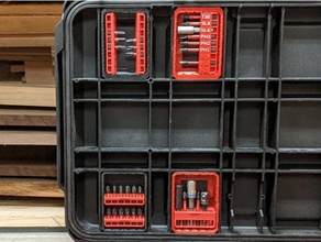 bit trays milwaukee packout rolling toolbox holder organizer 3d print model - Mito3D