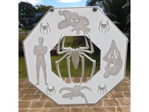 Spider Lithophan window Kunst Kinder Dekoration einfach Spaß Litho Wunder Comics Universum Unterstützung Bild Spinne spider Spielzeug 3d print model - Mito3D