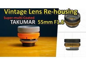 Vintage lente re housing super multi coated takumar 55mm f18 telecamera alloggi 3d print model - Mito3D