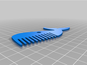 whale comb remix - rounder head 3d print model - Mito3D