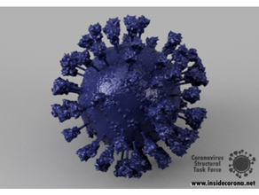 corona virus virion 1 print object biology coronavirus model sars-cov-2 scale science 3d print model - Mito3D
