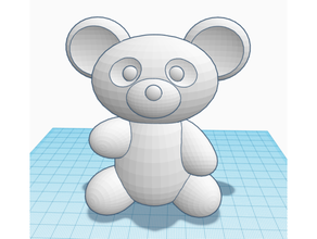 simplório Urso fofa orelhas pelúcia PLUSHIE simples recheado enchedor urso Teddy brinquedo 3d print model - Mito3D