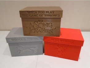 canción hielo tarjeta organizador cajas asoiaf 3d print model - Mito3D