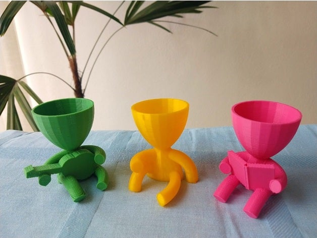 robert plant vase bob flower garden planters pot succulent 3D print model - Mito3D