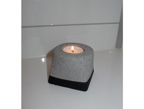 telight candle holder concrete mold 3d print model - Mito3D