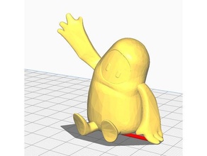fallguy sitting waving action figure 3d print model - Mito3D