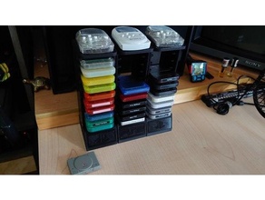 memoria tarjeta torre soporte ps1 ps2 estación juegos estante 3d print model - Mito3D