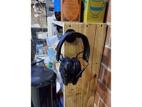 hearing protection hanger earprotection headphones holder hook woodworking 3d print model - Mito3D