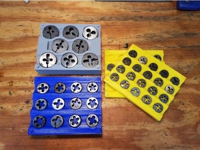 stapelbar Lager Tabletts Einfädeln stirbt Bearbeitung Maschinist Veranstalter sterben Werkzeug Werkzeugablage 3d print model - Mito3D