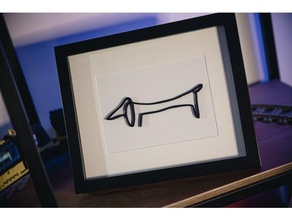 picasso perro tejonero ikea ribba cuadro cortar tajos 3d print model - Mito3D