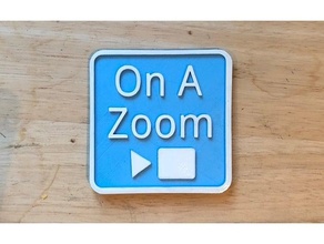 Zoom plaque porte vidéo travail 3d print model - Mito3D