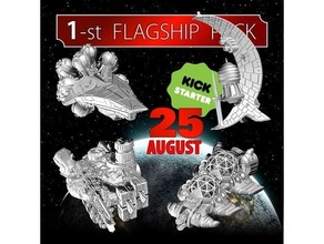 1st flagship pack - kickstarter 3dprintable 3d printing boardgame miniature miniatures scifi space spacecraft spaceship tabletop gaming ti4 twilight imperium 3d print model - Mito3D